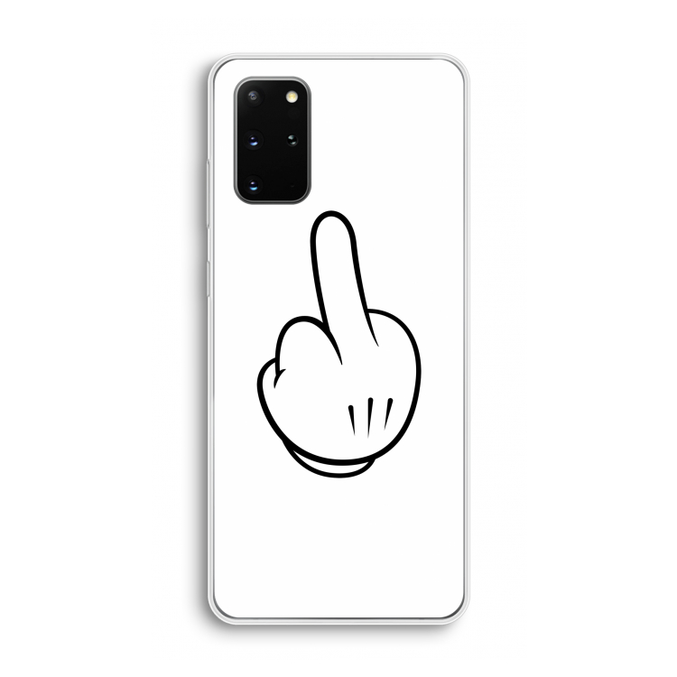 Middle finger white: Samsung Galaxy S20 Plus Transparant Hoesje