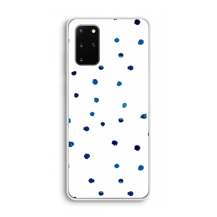 Blauwe stippen: Samsung Galaxy S20 Plus Transparant Hoesje