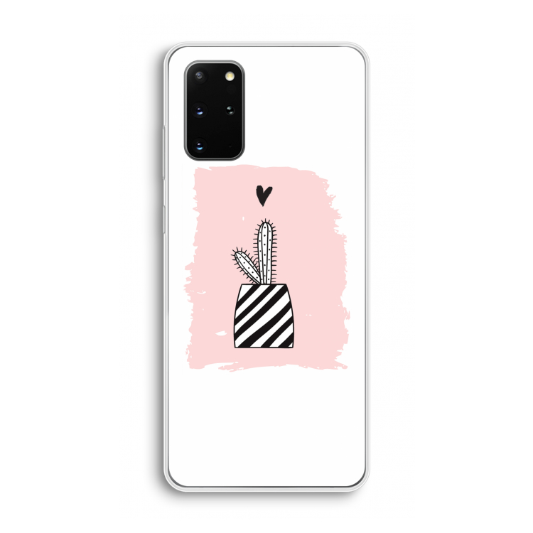 Zwart-wit cactus: Samsung Galaxy S20 Plus Transparant Hoesje