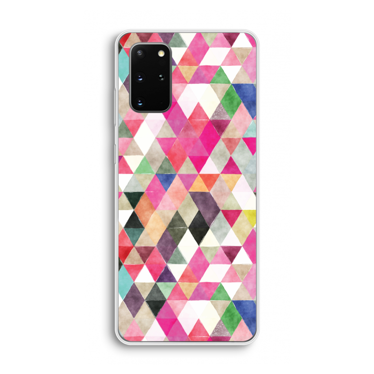 Gekleurde driehoekjes: Samsung Galaxy S20 Plus Transparant Hoesje