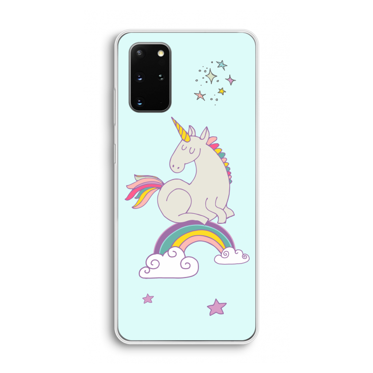 Regenboog eenhoorn: Samsung Galaxy S20 Plus Transparant Hoesje