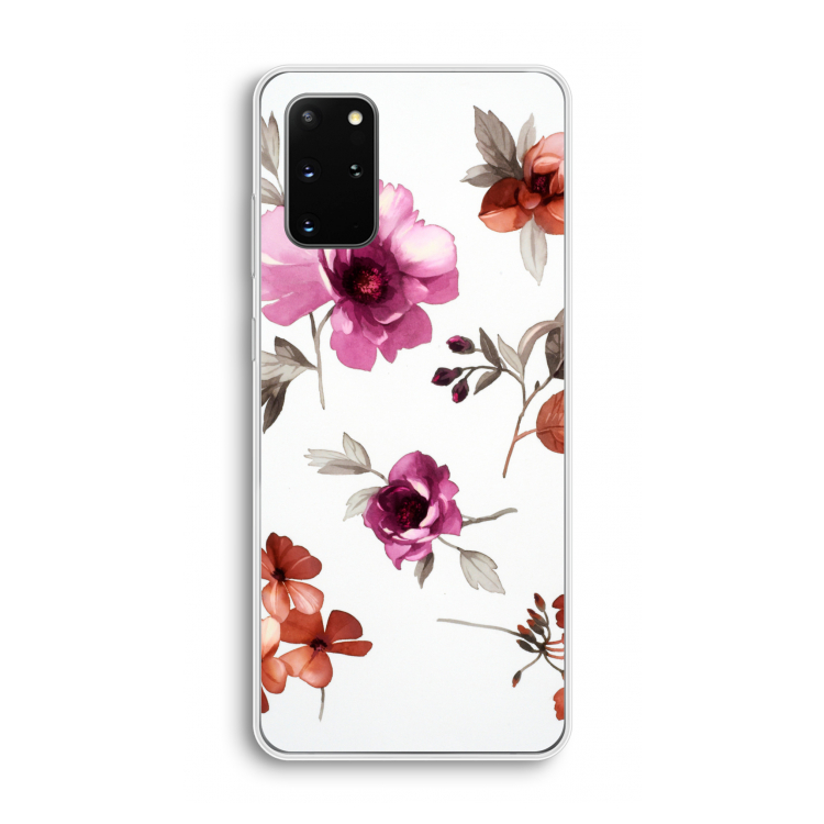 Geschilderde bloemen: Samsung Galaxy S20 Plus Transparant Hoesje