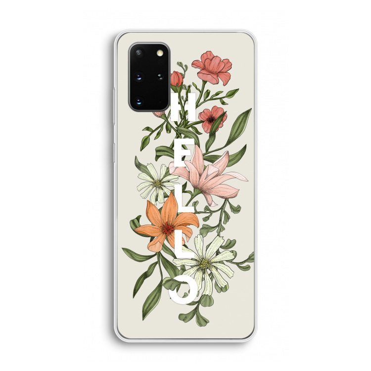 Hello bloemen: Samsung Galaxy S20 Plus Transparant Hoesje