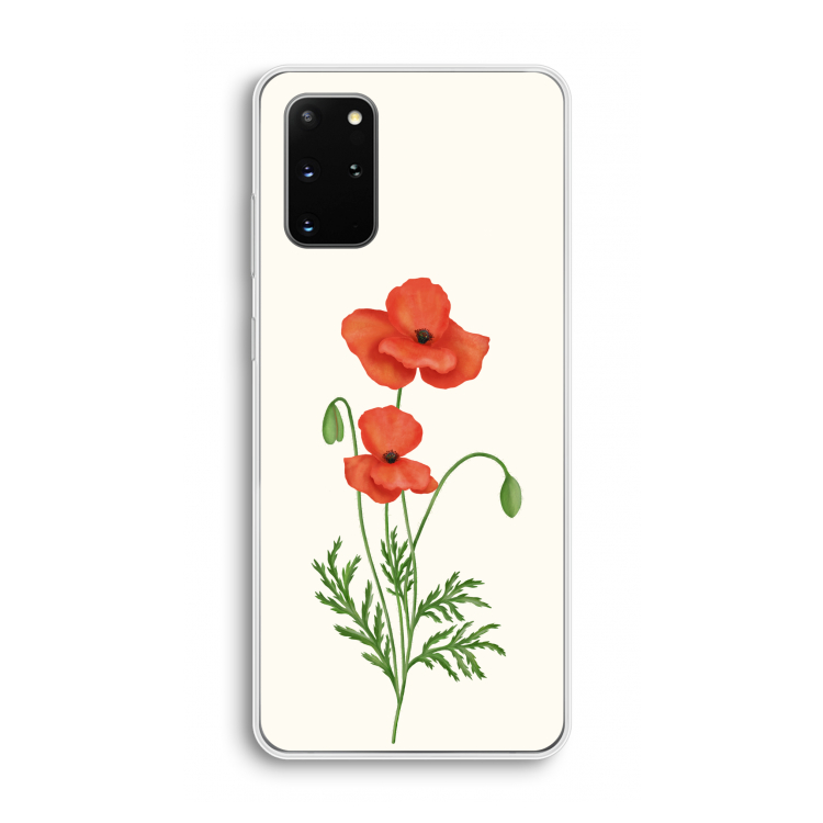 Red poppy: Samsung Galaxy S20 Plus Transparant Hoesje