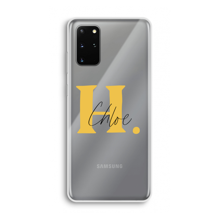 Amber Script: Samsung Galaxy S20 Plus Transparant Hoesje