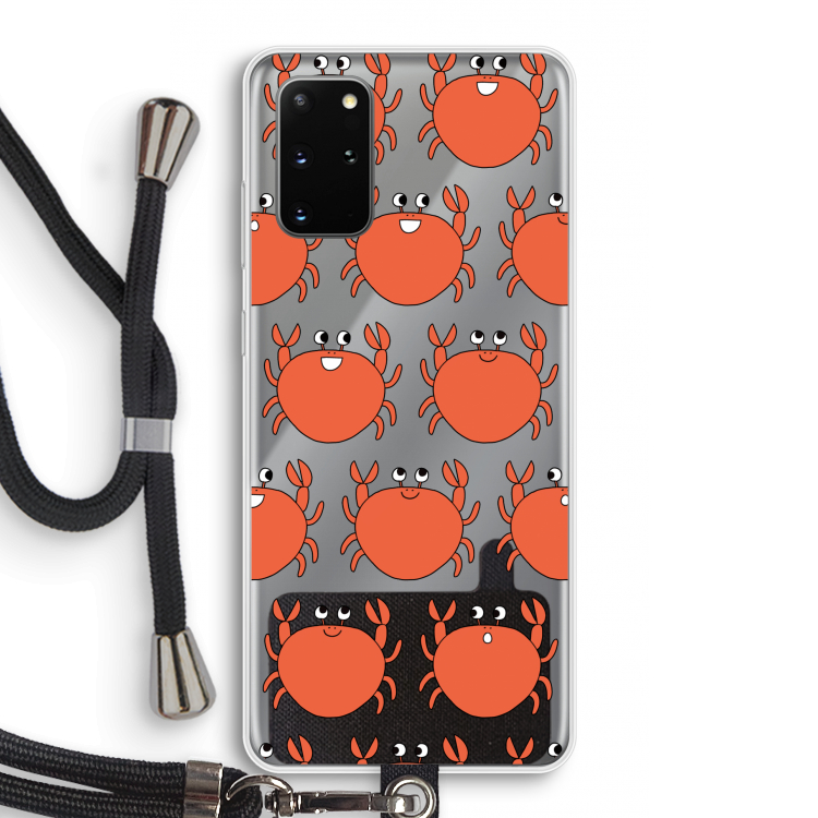 Krab: Samsung Galaxy S20 Plus Transparant Hoesje met koord