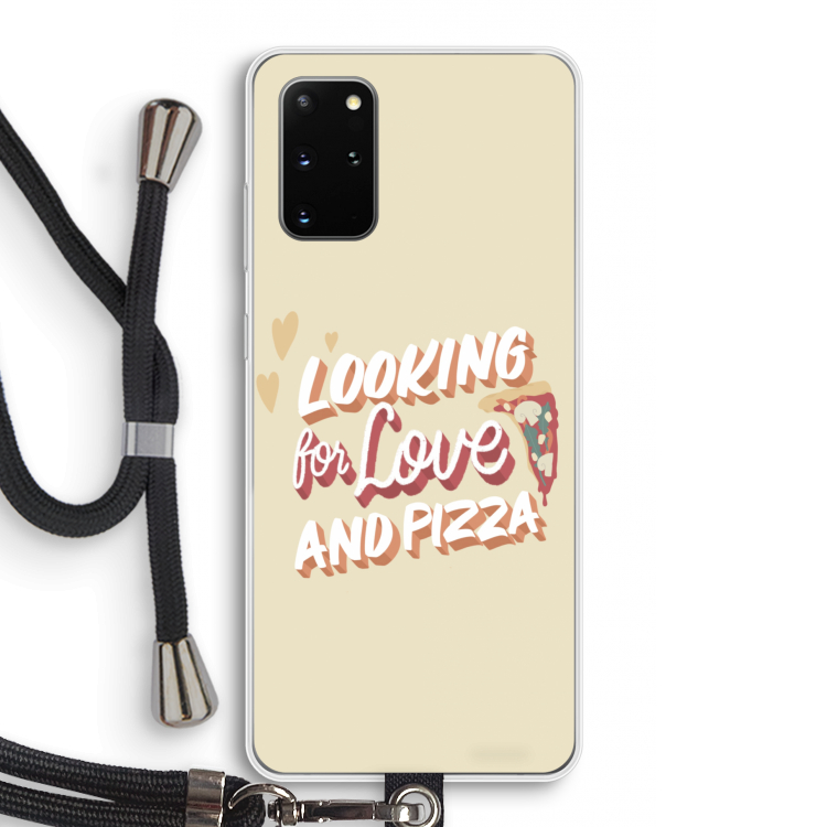 Pizza is the answer: Samsung Galaxy S20 Plus Transparant Hoesje met koord