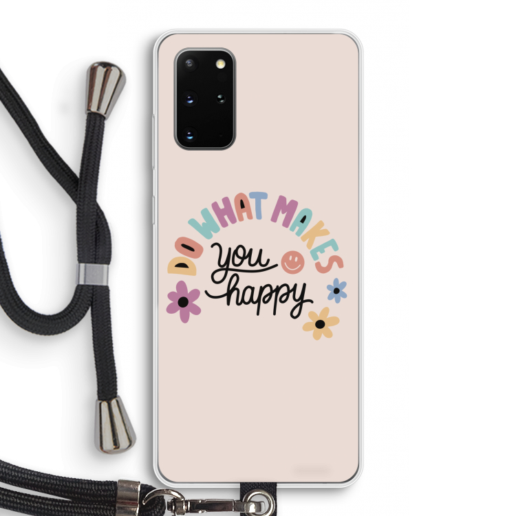 Happy days: Samsung Galaxy S20 Plus Transparant Hoesje met koord