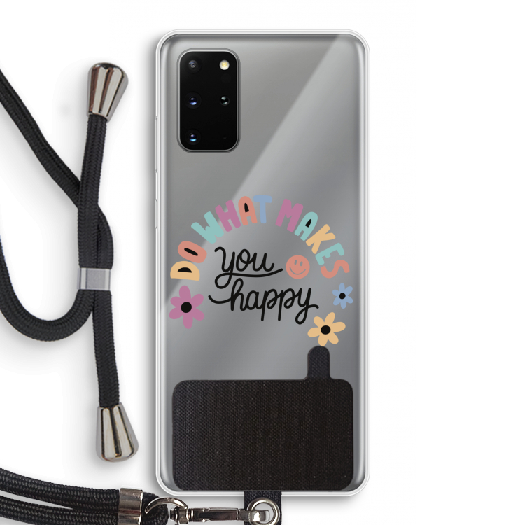 Happy days: Samsung Galaxy S20 Plus Transparant Hoesje met koord