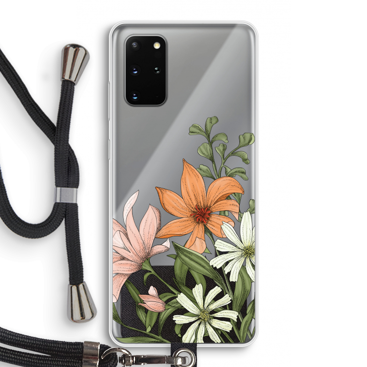 Floral bouquet: Samsung Galaxy S20 Plus Transparant Hoesje met koord