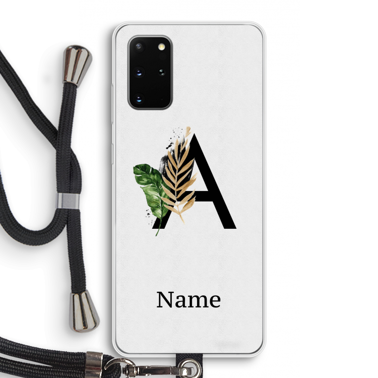 Charcoal Flora: Samsung Galaxy S20 Plus Transparant Hoesje met koord