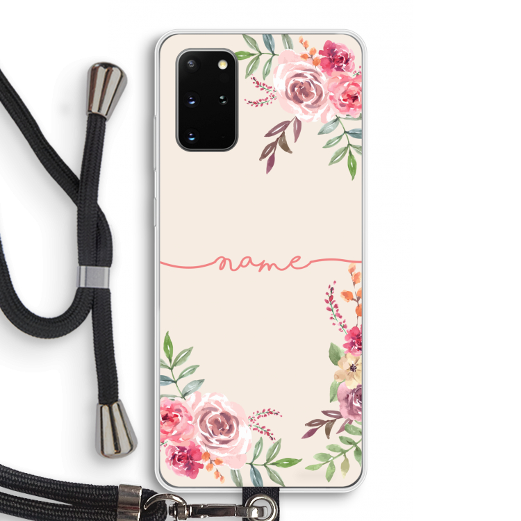 Rozen: Samsung Galaxy S20 Plus Transparant Hoesje met koord
