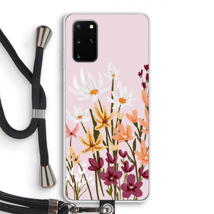 Painted wildflowers: Samsung Galaxy S20 Plus Transparant Hoesje met koord