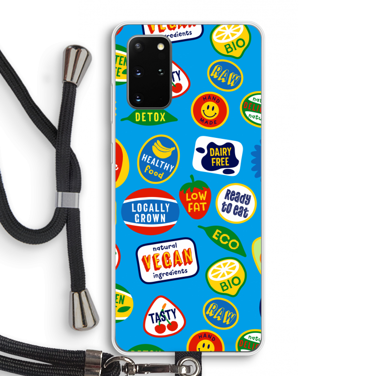 Fruitsticker: Samsung Galaxy S20 Plus Transparant Hoesje met koord