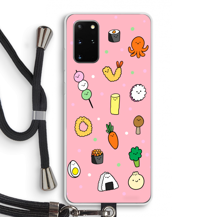 Happy bento friends: Samsung Galaxy S20 Plus Transparant Hoesje met koord