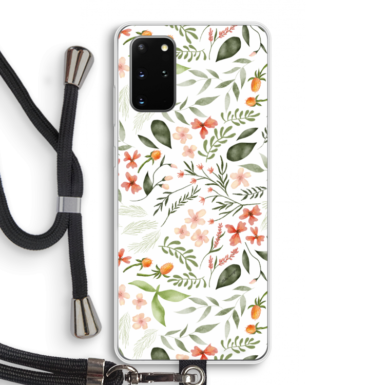 Sweet little flowers: Samsung Galaxy S20 Plus Transparant Hoesje met koord