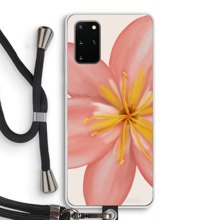 Pink Ellila Flower: Samsung Galaxy S20 Plus Transparant Hoesje met koord