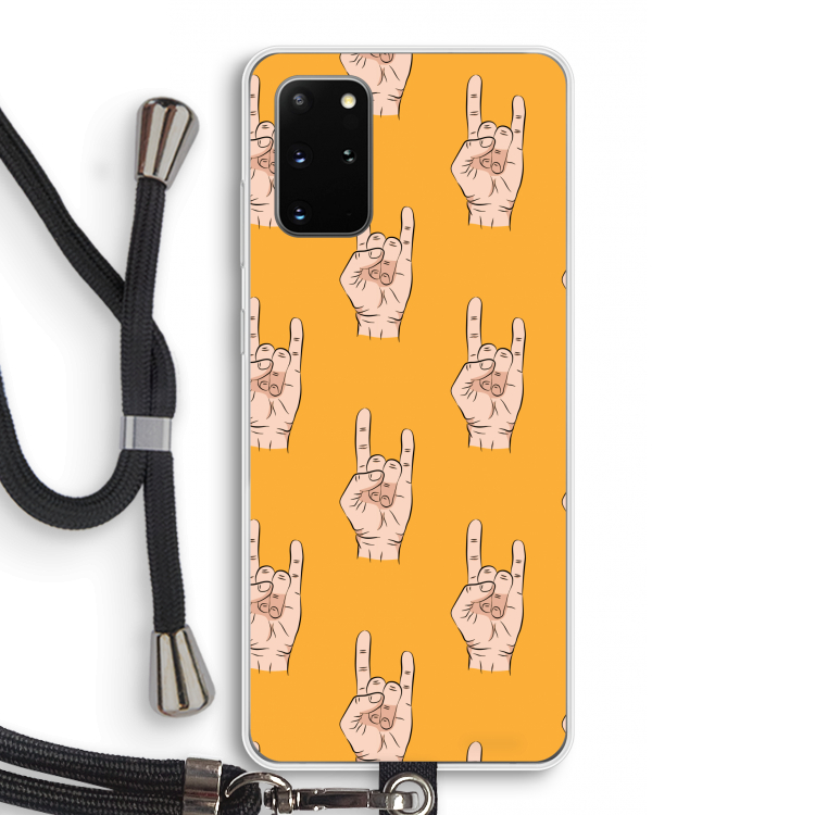 Rock: Samsung Galaxy S20 Plus Transparant Hoesje met koord