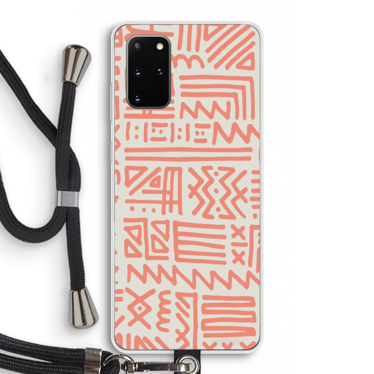 Marrakech Pink: Samsung Galaxy S20 Plus Transparant Hoesje met koord