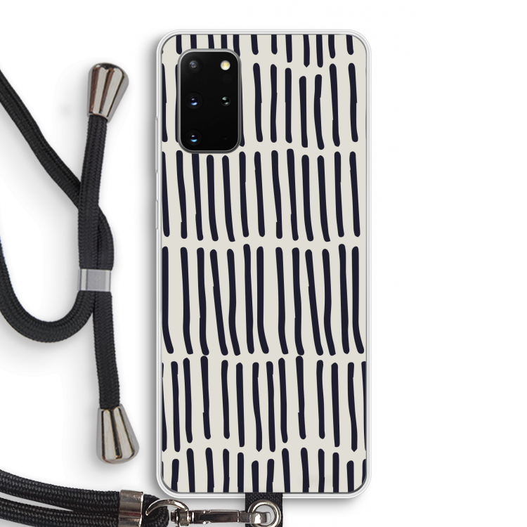 Moroccan stripes: Samsung Galaxy S20 Plus Transparant Hoesje met koord