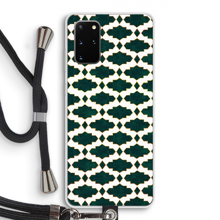 Moroccan tiles: Samsung Galaxy S20 Plus Transparant Hoesje met koord