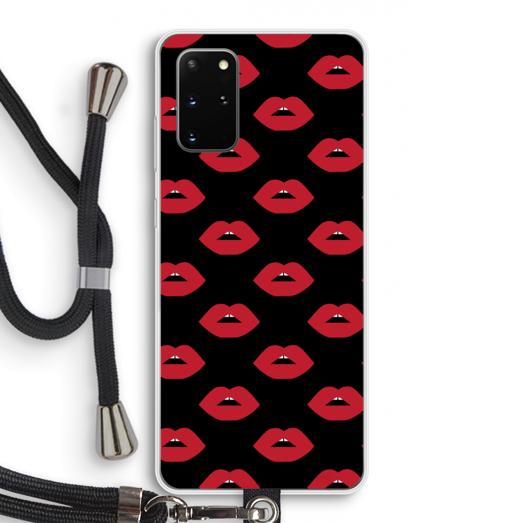 Lips: Samsung Galaxy S20 Plus Transparant Hoesje met koord