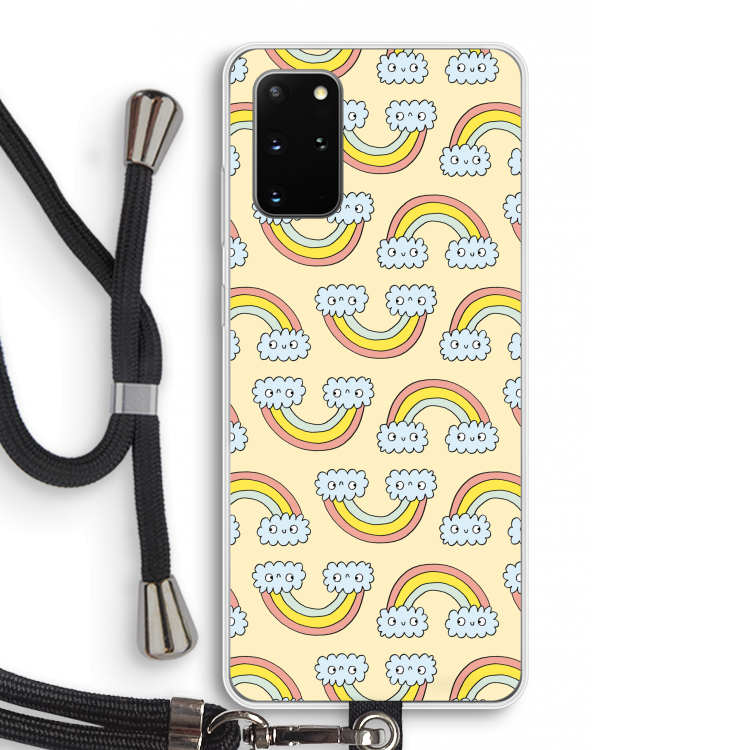 Regenboog: Samsung Galaxy S20 Plus Transparant Hoesje met koord