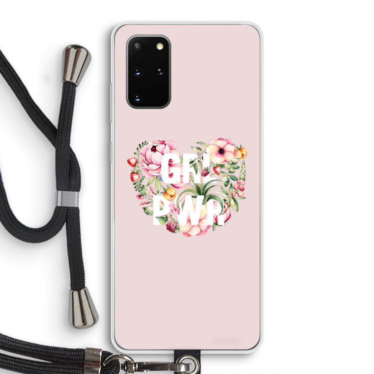 GRL PWR Flower: Samsung Galaxy S20 Plus Transparant Hoesje met koord