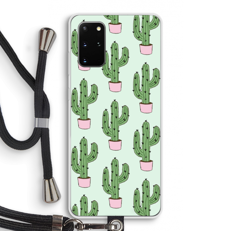 Cactus Lover: Samsung Galaxy S20 Plus Transparant Hoesje met koord