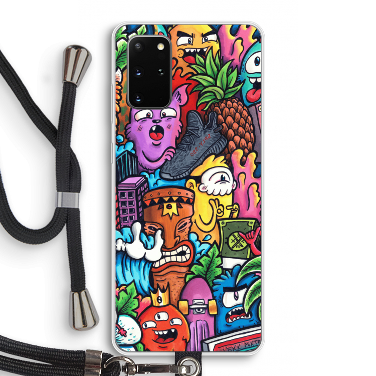 Vexx Mixtape: Samsung Galaxy S20 Plus Transparant Hoesje met koord