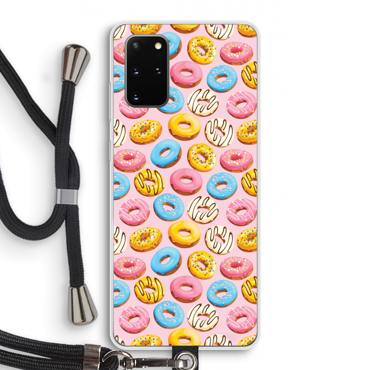 Pink donuts: Samsung Galaxy S20 Plus Transparant Hoesje met koord