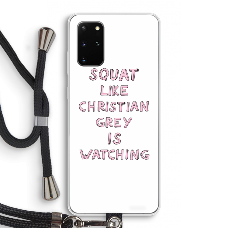 Christian Grey: Samsung Galaxy S20 Plus Transparant Hoesje met koord