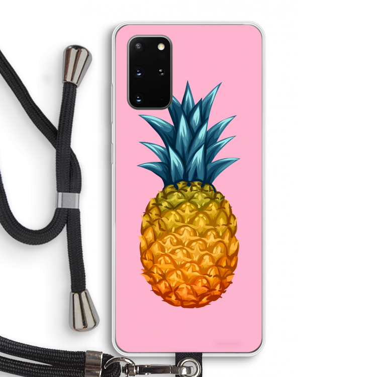 Grote ananas: Samsung Galaxy S20 Plus Transparant Hoesje met koord