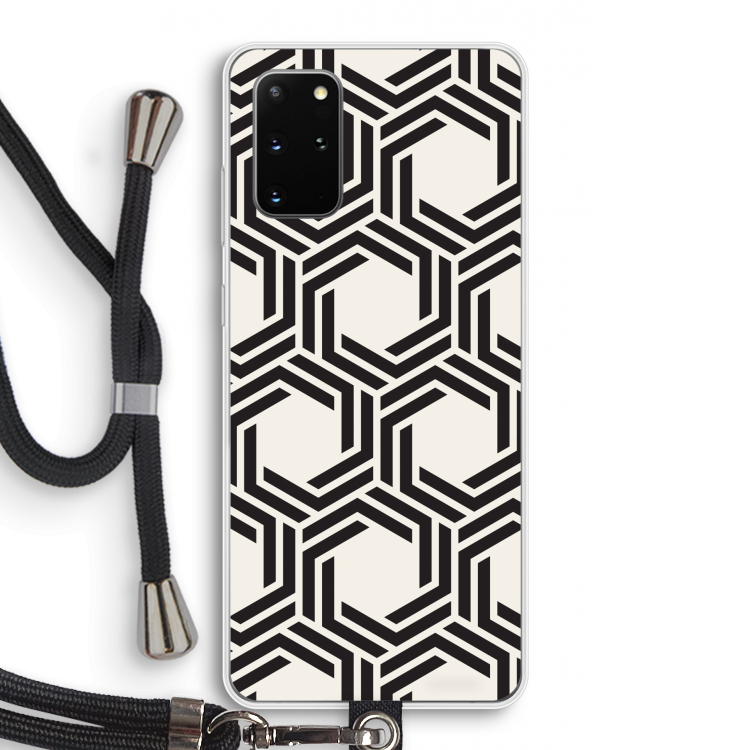 Geometrisch patroon: Samsung Galaxy S20 Plus Transparant Hoesje met koord