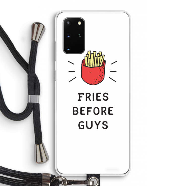 Fries before guys: Samsung Galaxy S20 Plus Transparant Hoesje met koord