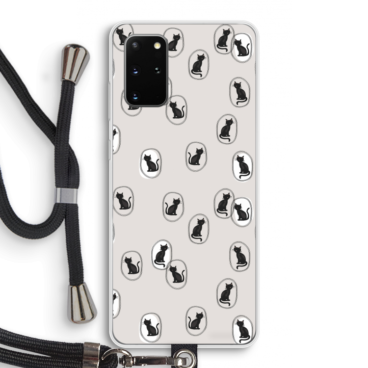 Miauw: Samsung Galaxy S20 Plus Transparant Hoesje met koord