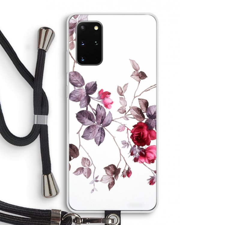 Mooie bloemen: Samsung Galaxy S20 Plus Transparant Hoesje met koord