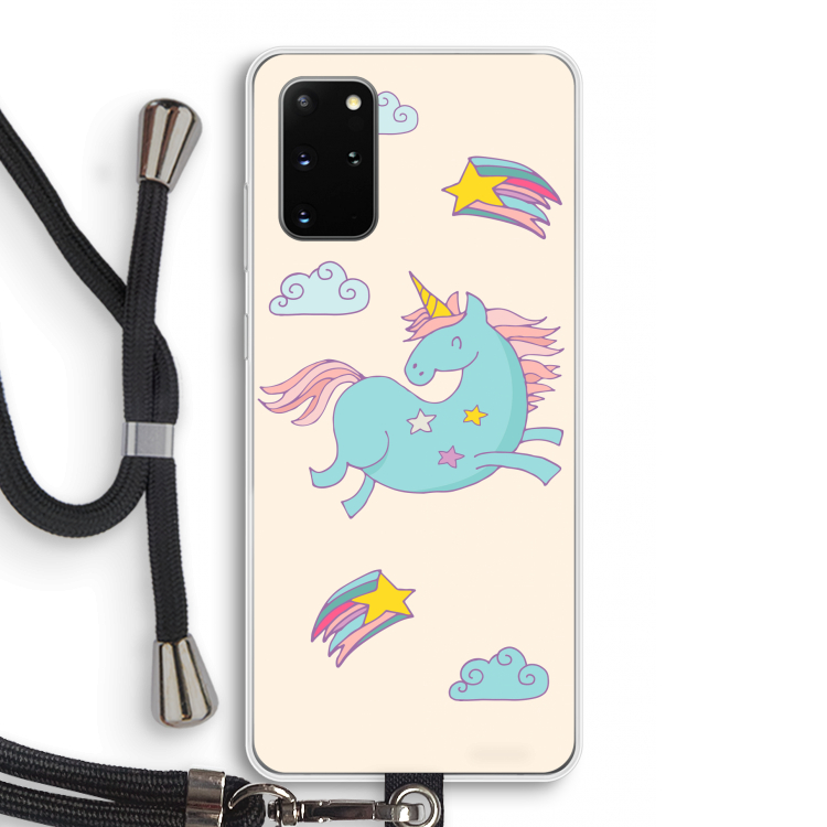 Vliegende eenhoorn: Samsung Galaxy S20 Plus Transparant Hoesje met koord