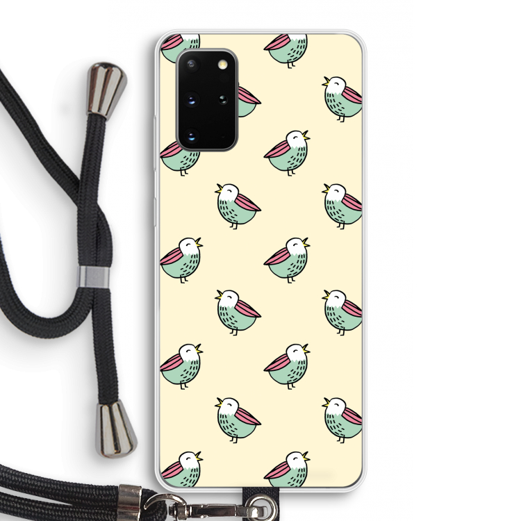 Vogeltjes: Samsung Galaxy S20 Plus Transparant Hoesje met koord