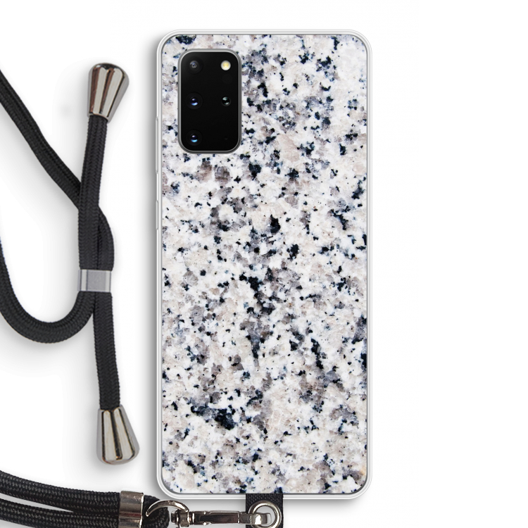Gespikkelde marmer: Samsung Galaxy S20 Plus Transparant Hoesje met koord