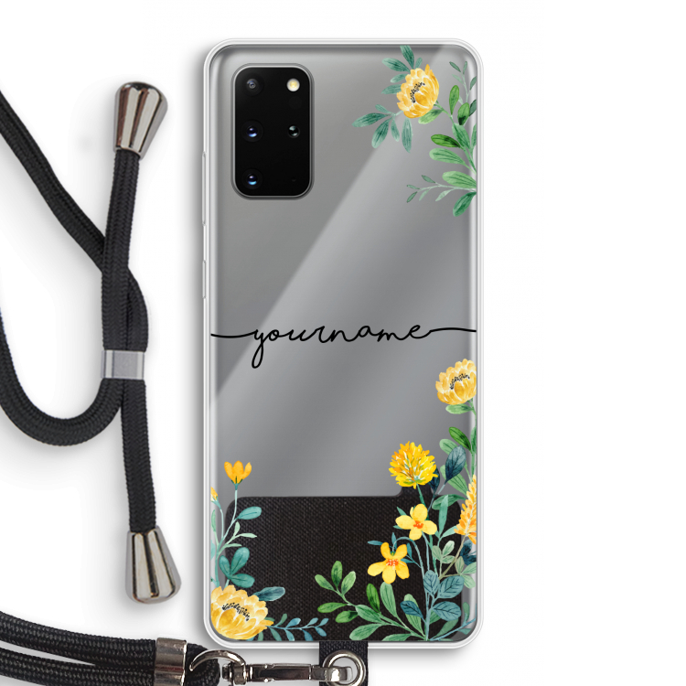 Gele bloemen: Samsung Galaxy S20 Plus Transparant Hoesje met koord