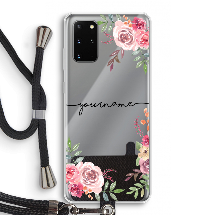 Rozen: Samsung Galaxy S20 Plus Transparant Hoesje met koord