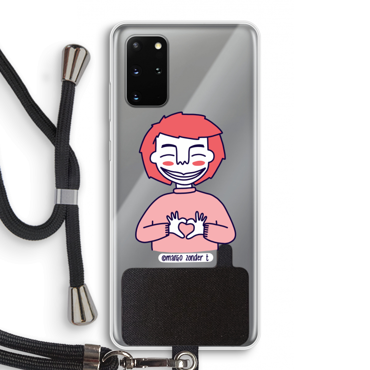 Hartje: Samsung Galaxy S20 Plus Transparant Hoesje met koord