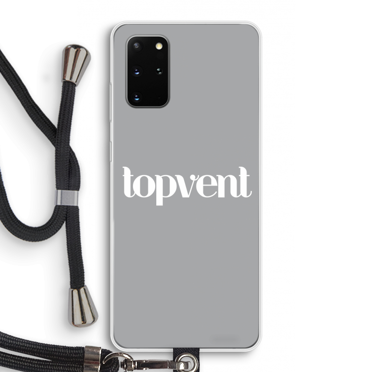 Topvent Grijs Wit: Samsung Galaxy S20 Plus Transparant Hoesje met koord