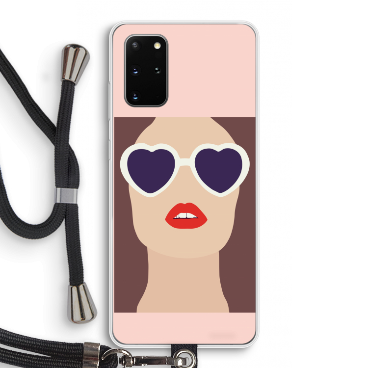 Red lips: Samsung Galaxy S20 Plus Transparant Hoesje met koord