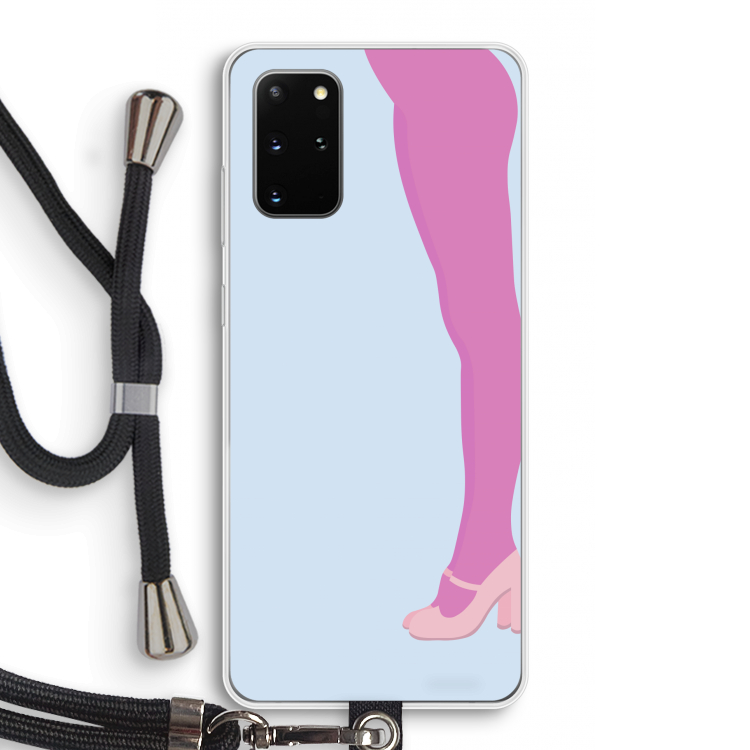 Pink panty: Samsung Galaxy S20 Plus Transparant Hoesje met koord