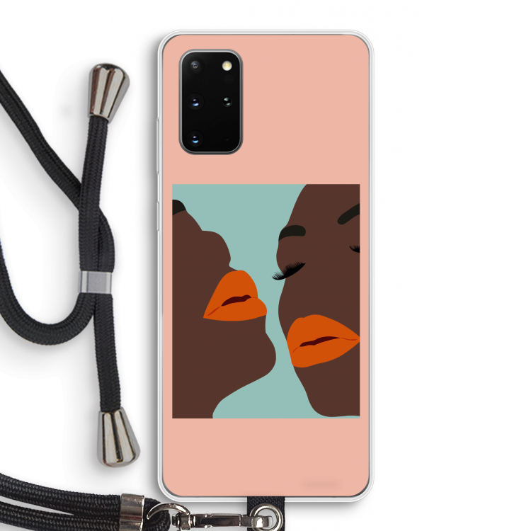 Orange lips: Samsung Galaxy S20 Plus Transparant Hoesje met koord