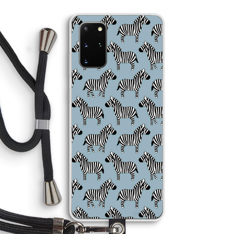 Zebra: Samsung Galaxy S20 Plus Transparant Hoesje met koord
