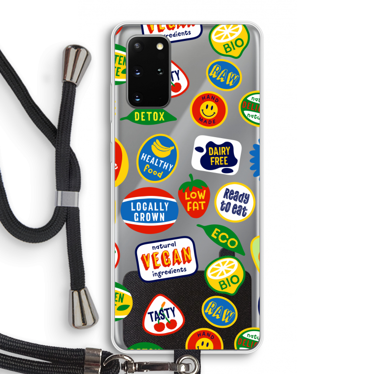Fruitsticker: Samsung Galaxy S20 Plus Transparant Hoesje met koord