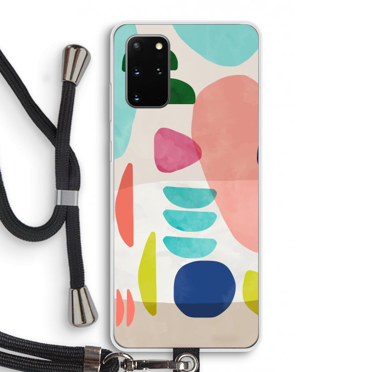 Bold Rounded Shapes: Samsung Galaxy S20 Plus Transparant Hoesje met koord